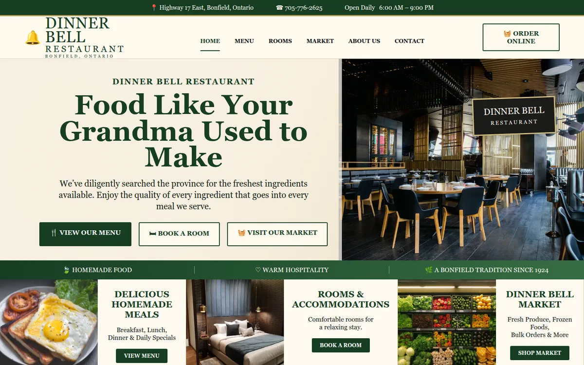 Dinner Bell Restaurant website