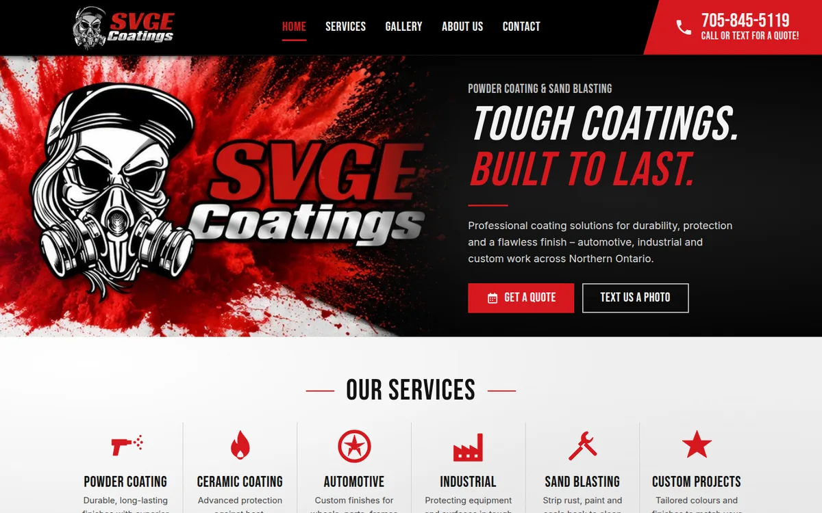SVGE Coatings website